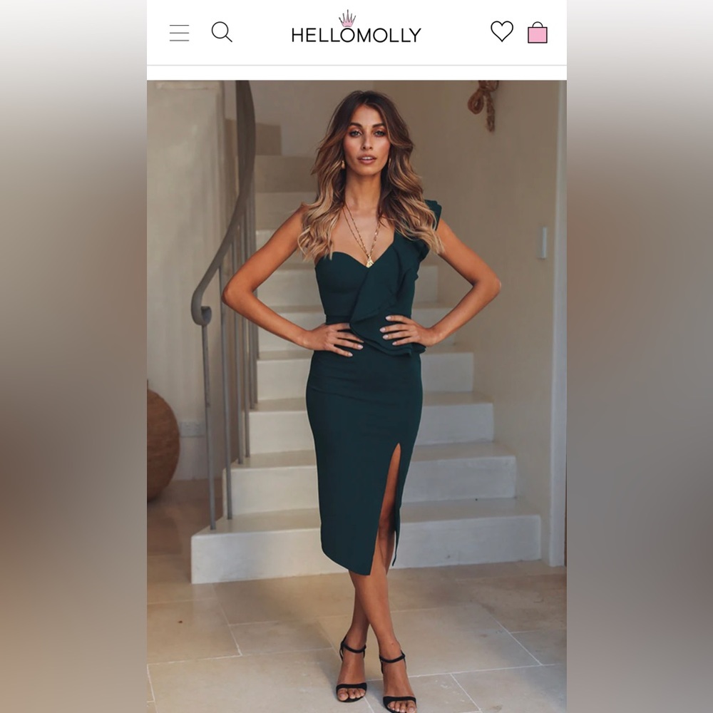 Hello Molly Green Caruso midi dress size 8